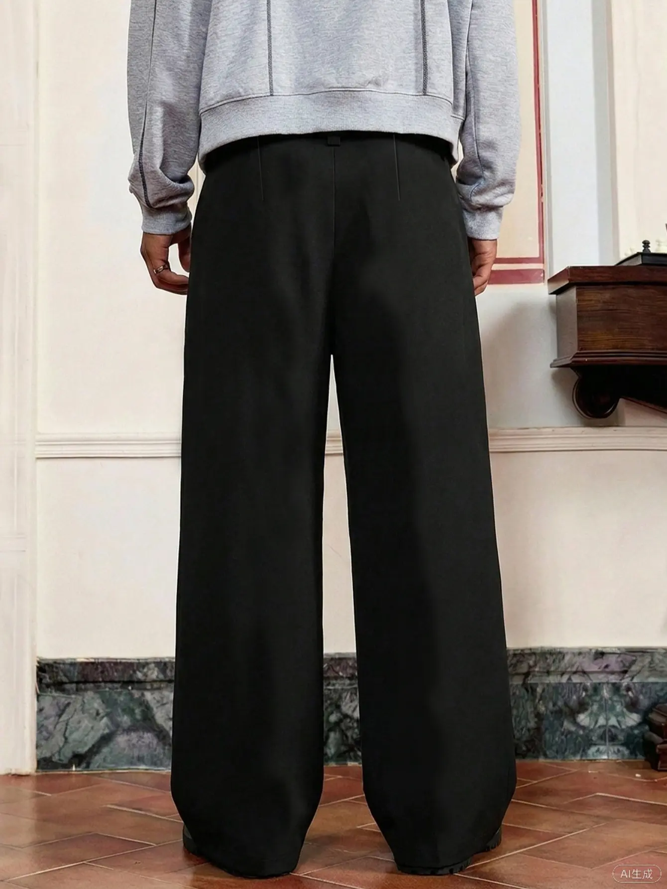Men's black wide-leg suit pants, loose fit, long trouserssuitable for business casual wear, commuting, and everyday use. - TikTok Shop Men's black wide-leg suit pants, loose fit, long trouserssuitable for business casual wear, commuting, and everyday use. - TikTok Shop
