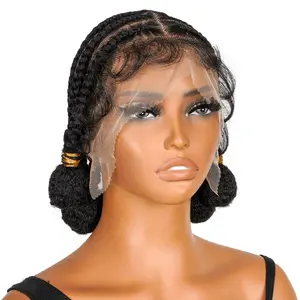 Supernova Synthetic Braided Wig Short Cornrow Braids Bubble Braid Style, Natural Hairline with Baby Hairs, Premium Fiber Hair for Women, Lightweight Protective Wig for Daily Wear, Comfortable Fit with Adjustable Straps, Stylish and Trendy #SummerVibes