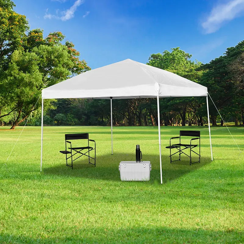 Flash Furniture JJ-GZ1010PKG-BL-GG 10 x 10 ft. Pop Up Event Straight Leg Canopy Tent with Sandbags & Wheeled Case, Blue