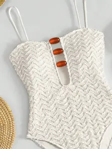 Women's Fashion One-Piece Swimsuit, Swim Bodysuit, Stylish Monokini Swimwear, Comfortable Beachwear, Perfect for Pool Parties & Vacations