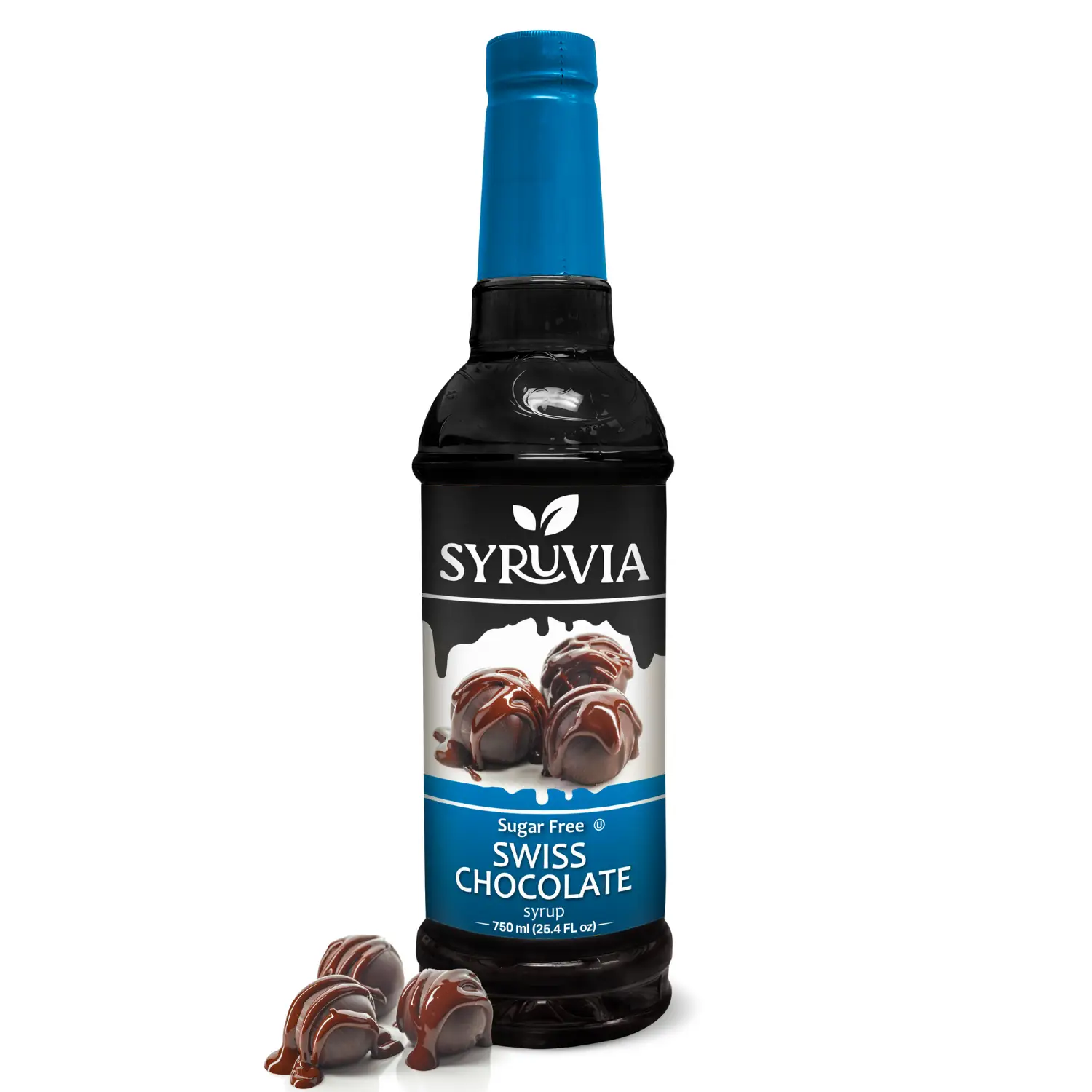 Syruvia Sugar-Free Swiss Chocolate Syrup, 25.4 fl oz – Premium 0-Calorie Coffee Flavoring, Kosher & Gluten-Free. Great for Drinks, Shakes & Desserts
