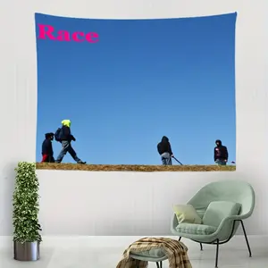 1pc Alex G Trick "Race" Album Cover Tapestry - Vibrant Hip Hop Rap Wall Hanging with Dramatic Skyline Design, Perfect for Bedroom, Dorm, or Living Room Decor - Polyester, Lightweight, Easy to Hang, Dorm Room Decor | Bold Aesthetic Design |