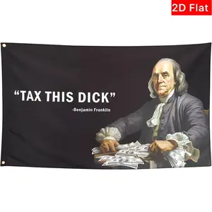 Funny Tax This Dick Quote Flag, 2D Flat Banner for College Dorms & Bedrooms, Humorous Decor for Man Caves & Frats, No Power Needed