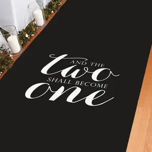 3 ft. x 100 ft. Black And Two Become One Wedding Aisle Runner