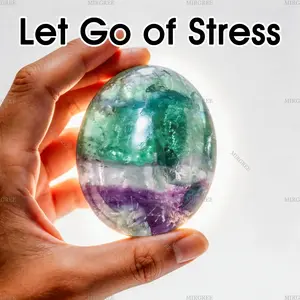 MIRGREE Fluorite Palm Stone Meditation Kit 1.97-2.76in - Your Pocket Calming Companion，Perfect Self-Care & Birthday Gift for Crystal Lovers