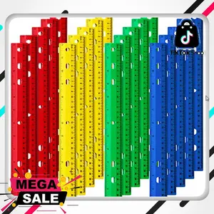 Chuangdi 20 Pieces Rulers 12 Inch Rulers Bulk Rulers for Kids Classroom School Office (Solid Color,6 Hole)
