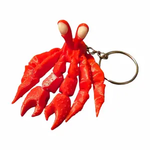 Crab Keychain, Wiggly Body, 2 Inches Wide