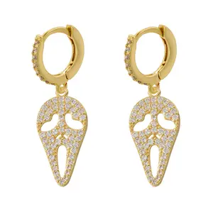 Ghost Face Earrings for Women Halloween Huggie Hoop Earrings Party Fashion Jewelry - Perfect for Halloween