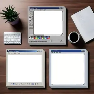 Vintage Computer Sketch Pad Set, 50 Pages, Square Shape, Ideal for Creative Individuals and Office Use, Perfect for Handmade Vintage Style Art