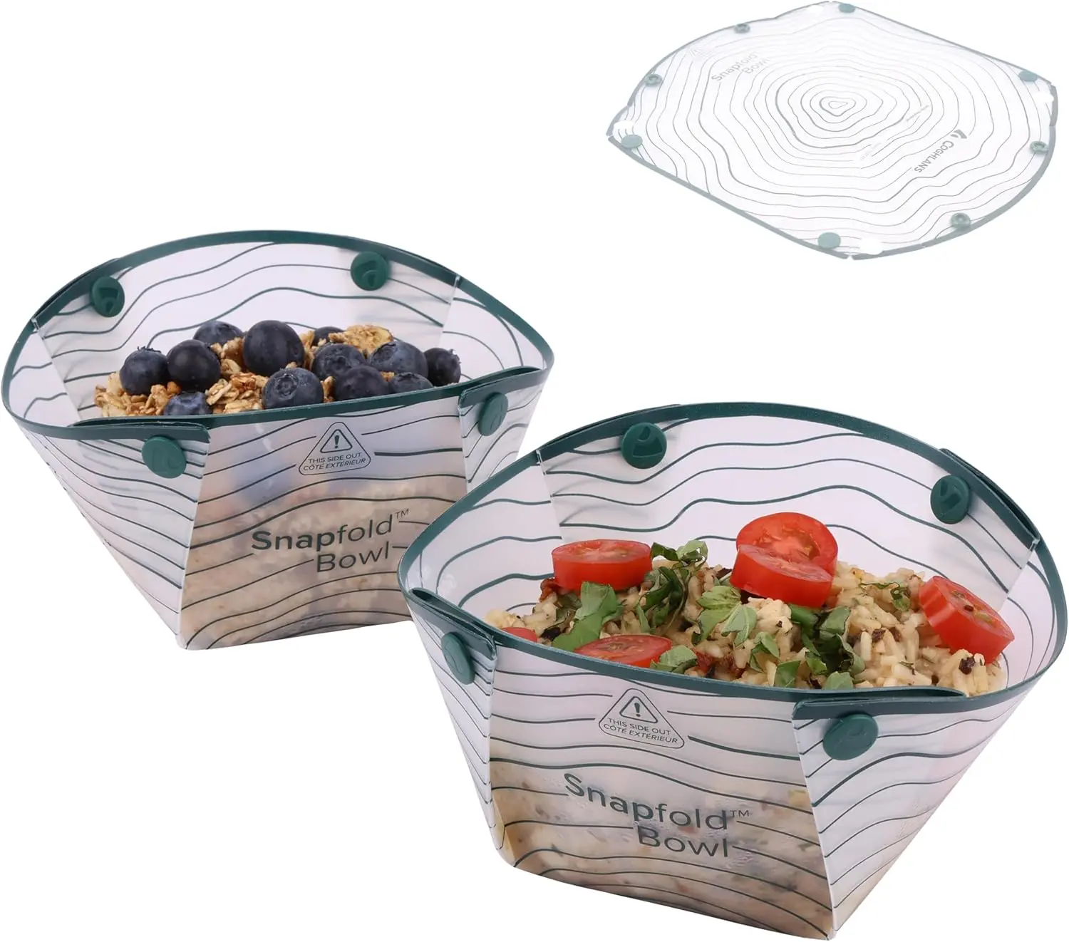 Snapfold™ Bowls 2-Pack – Collapsible, Lightweight and Leakproof for Camping, Hiking, Travel, Picnics, and Outdoor Adventures, BPA-Free, Foldable Space-Saving Design for Easy StorageGift.
