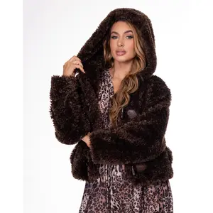 Beige Teddy Jacket with Hood
