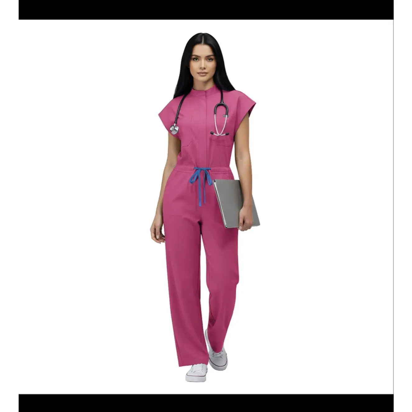 Pink Jumpsuit Scrubs for Medical Professionals - Comfortable and Stylish