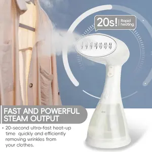 Portable Handheld Steamer for Clothing - 1500W Heat-Resistant Steam Iron, 15S Fast Heat-Up, 300ml Tank, All-Fabric Wrinkle Remover, Travel/Hotel Essential (Sports & Outdoor Accessories Compatible)
