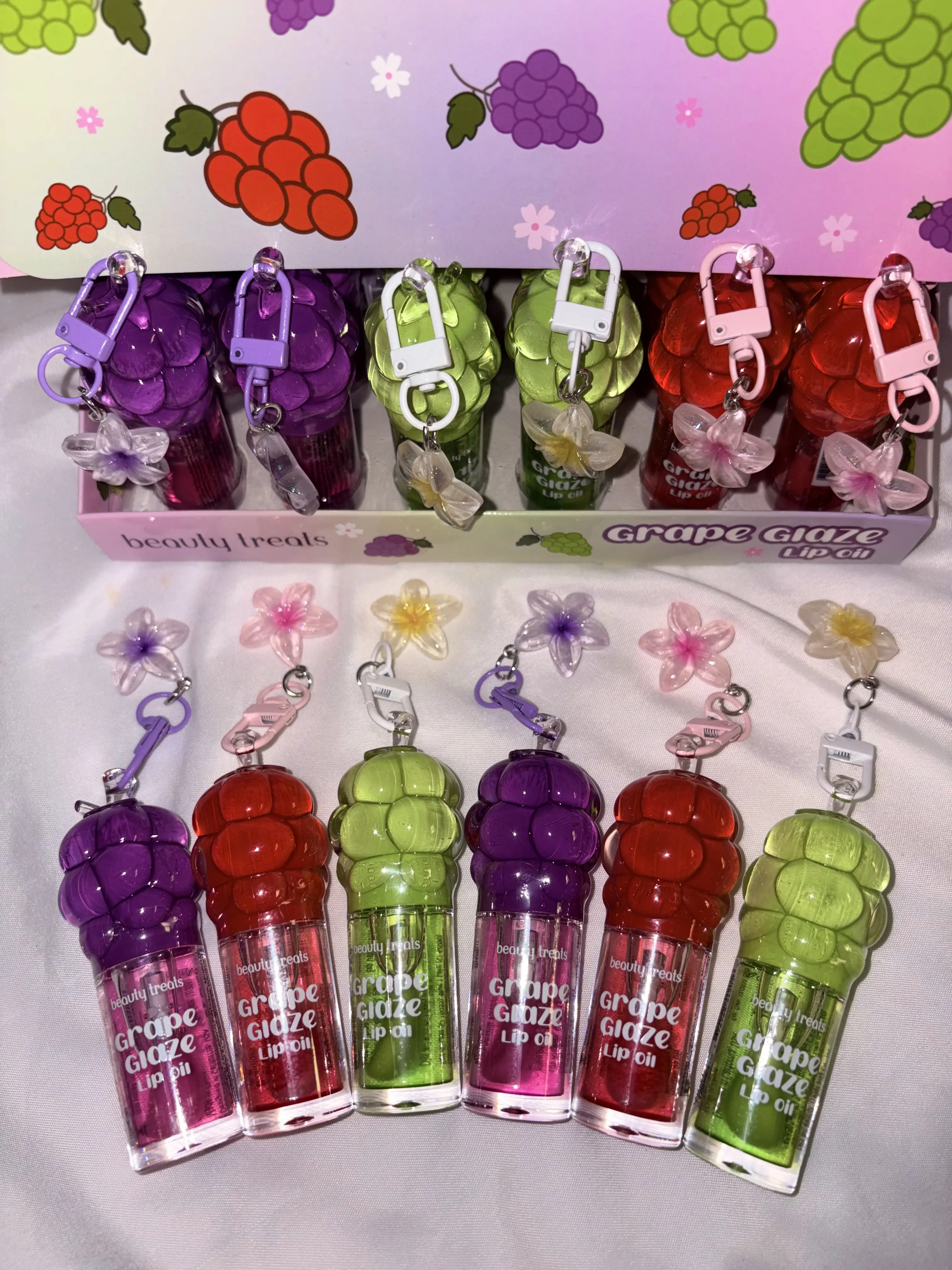 Lip Gloss Grape Keychain