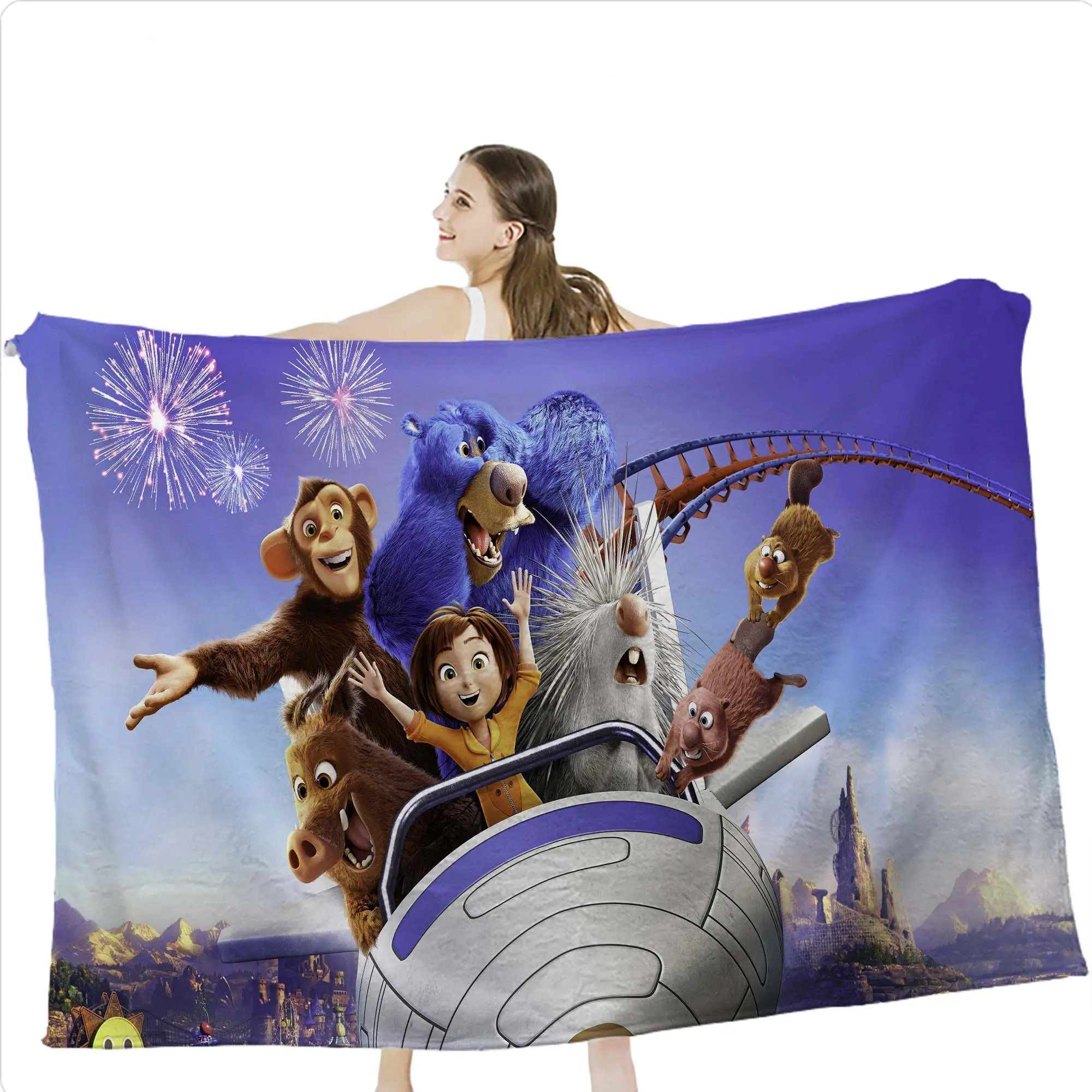 Cartoon Blanket Wonder Park Blanket Gifts for family and friends Special Memory Keepsakes for Weddings Birthdays Comfort Throw Blanket.