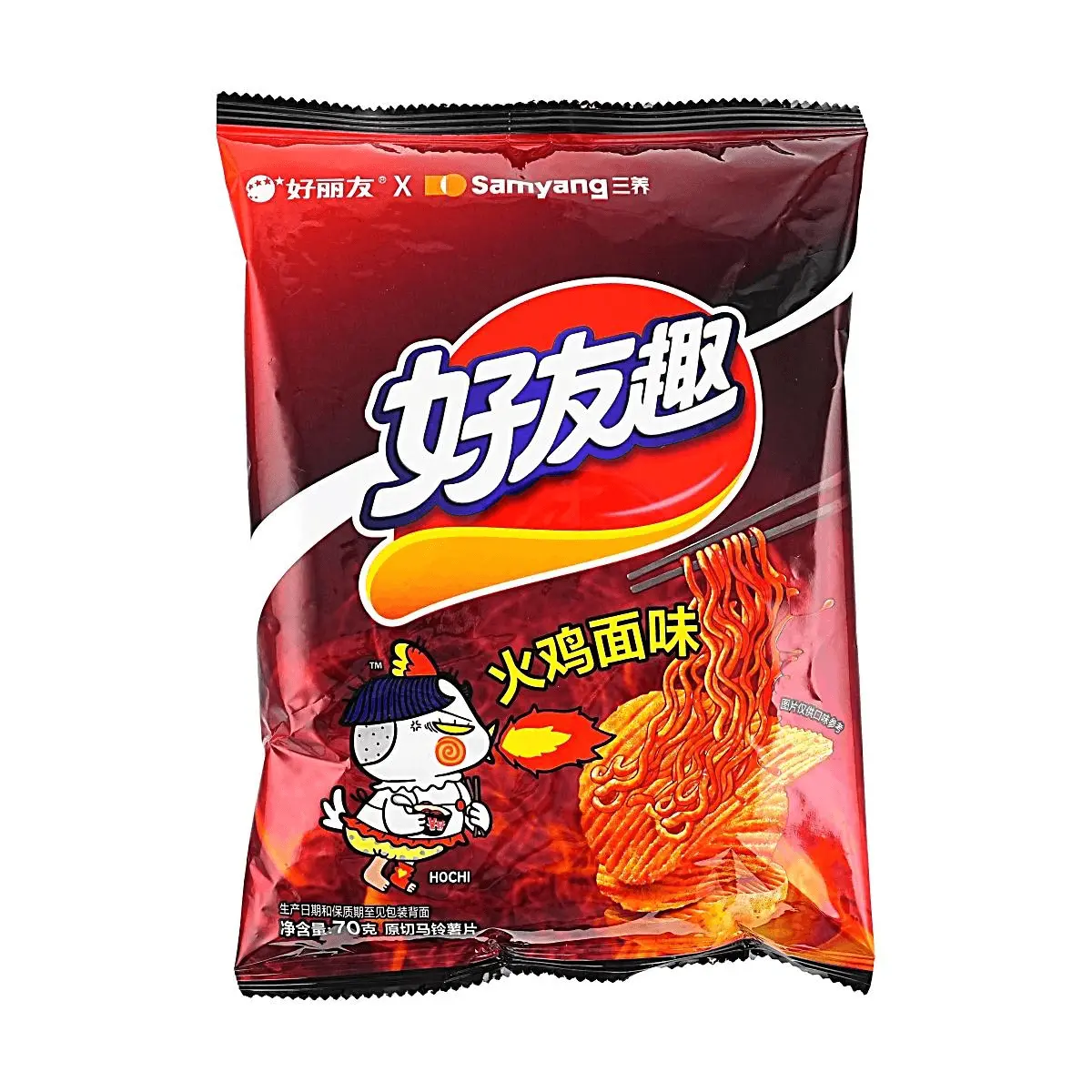 ORION Korean Fire Chicken Flavor Crispy Potato Chips 70g - Spicy Snack for Foodies