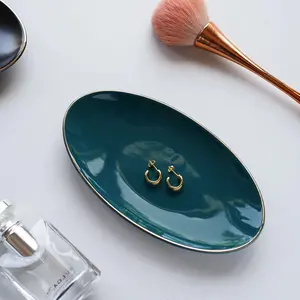 Ceramic Key Bowl for Entryway Table, 7 x 4" Key Dish Tray Catch All Bowl, Small Decorative Bowl for Key Jewelry Ring