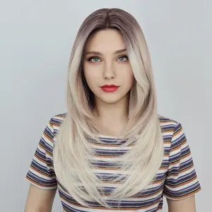 IMstyle 24 inches Wolf Cut/ Layer cut Collection Straight hair T part lace front Glueless Daily Lace wig black/copper /blonde