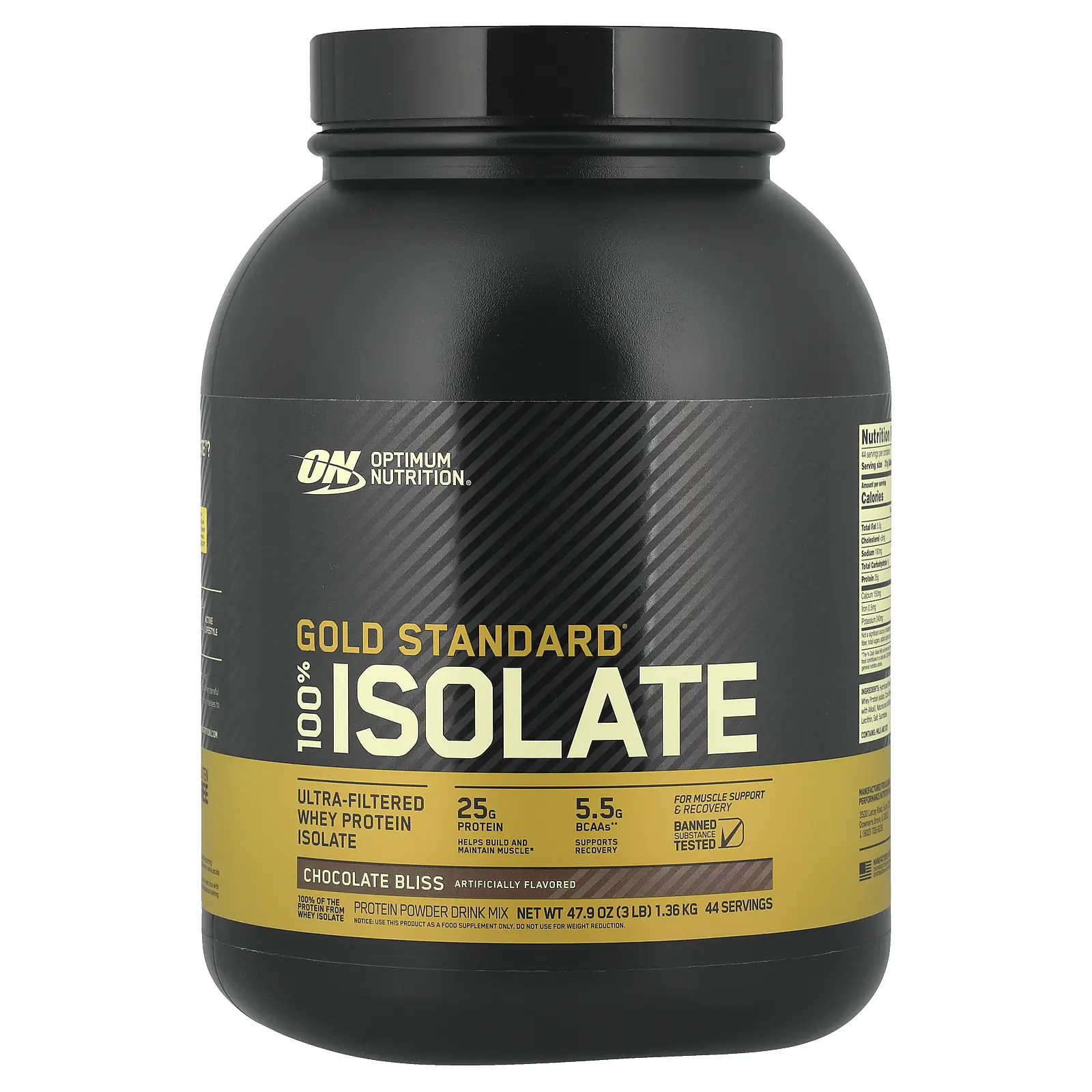 Optimum Nutrition Gold Standard® 100% Isolate, Chocolate Bliss, 3 lb (1.36 kg) Optimum Nutrition Gold Standard® 100% Isolate, Chocolate Bliss, 3 lb (1.36 kg)