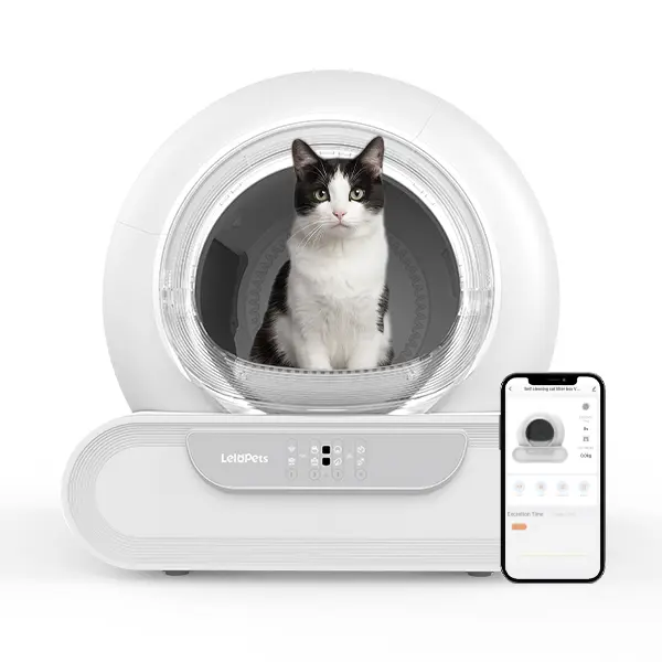 LeloPets D1 Automatic Litter Box , 65L+9L Large Capacity Smart Self Cleaning Cat Litter Box for Multi-Cats, App-Controlled & Patented Anti-Pinch, Odor-Free System