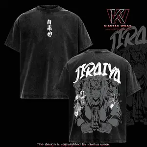 Jiraiya Vintage Washed Tee – Naruto Anime Graphic Shirt, Oversized Soft Cotton Streetwear, Unisex Casual Apparel Gift for Anime Fans
