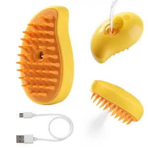 Steam Brush for Cats Shedding, 3 in 1 Dog Steamy Brush Cleanser, Silicone Massage Grooming Comb, Pet Hair Cleaning Misting Comb for Cats Dogs, Silicone Grooming Comb with Steam, Pet Hair Remover Misting Comb for Indoor Cats Dogs