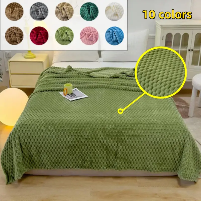 Soft Flannel Blanket, Cozy Blanket Throw, Soft Woven Blanket, Decorative, Thick, Warm, Anti-Allergy, Non-Slip Edges, Skin-Friendly Cloud Feel, Suitable for Seniors & Kids, Soft Throws Blanket, Throw Blankets