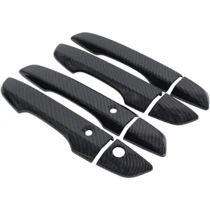 Carbon Fiber Exterior Door Handle Covers for Honda Civic 2016-2021 Outer Front Rear Left Driver and Right Passenger Side with Smart Keyhole