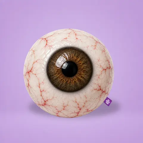 Large Eyeball Pillow | All About Vibe – Creepy 3D Eyeball Throw Pillow for Halloween Decor | Ultra-Soft Velvet, Funny Spooky Gift, Made in USA