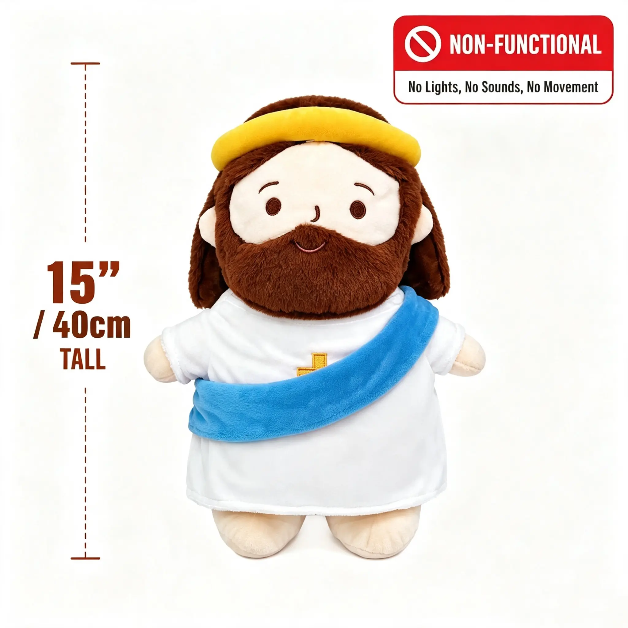 Soft Jesus Plush Doll, Christian Faith Gift, Cute Stuffed Toy for Kids & Adults, Religious Home Decor Companion cute girly child birthday gifts girl soothing comfort unisex design huggable stuffed doll