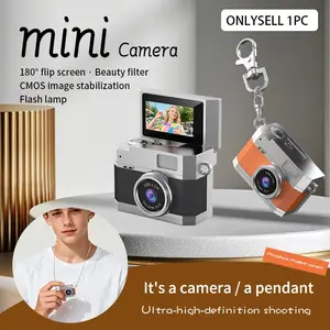 Mini Keychain Digital Camera, Y2K Pocket-Size Mini Camera, Small Camera with Flip Lens, Video Recorder for Travel, Party and Vlog