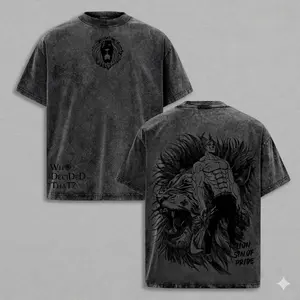 Seven Deadly Sins Escanor Oversized Tee - "Who Decided That" Pride Sin Retro Graphic Heavy Cotton Unisex Anime Streetwear Gift For Fans