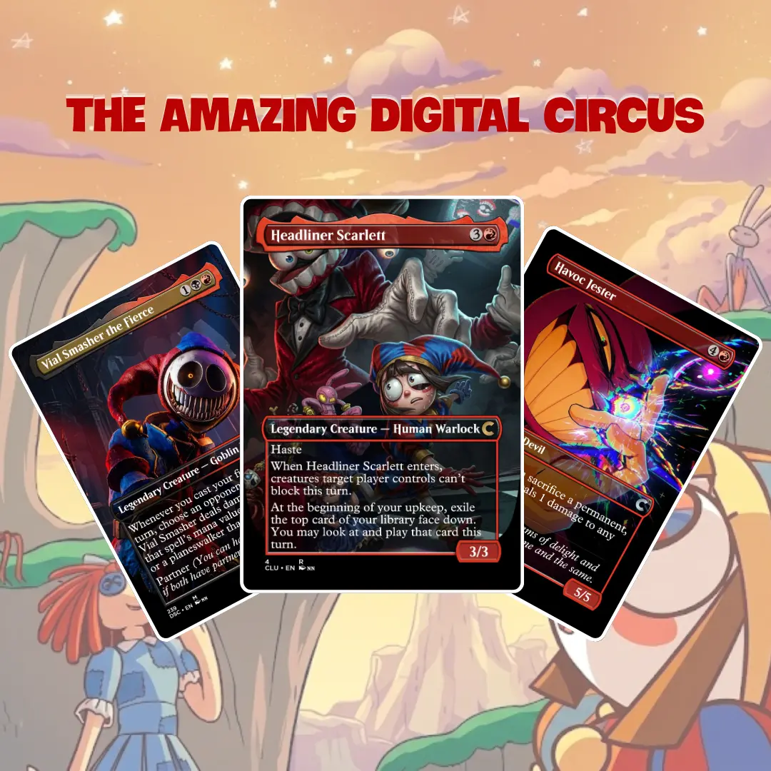 The Amazing Digital Circus Proxy Commander Deck | 100+ Cards | Rakdos Circus Theme | Premium Full Art Proxy Trading Cards | Ready to Play