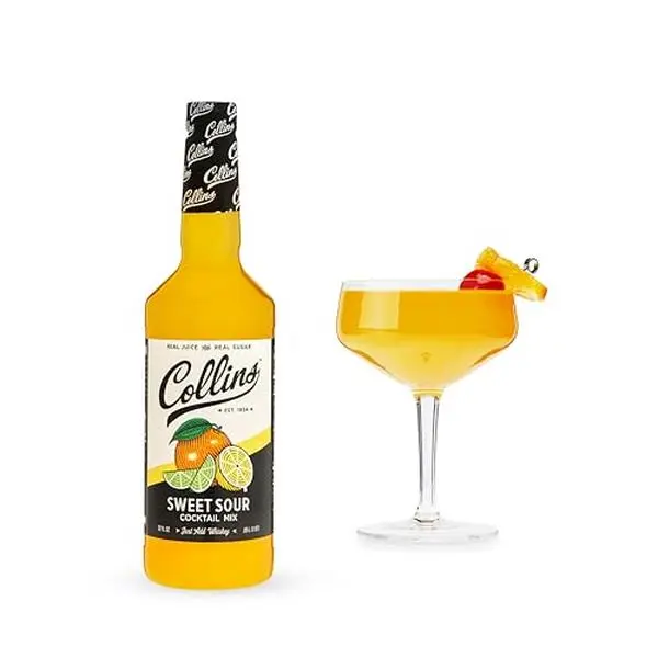 Collins Sweet and Sour Mix | Made With Real Orange and Lemon Juice | Classic Cocktail Recipe Ingredient, Home Bar accessories Cocktail Mixers 32 fl oz