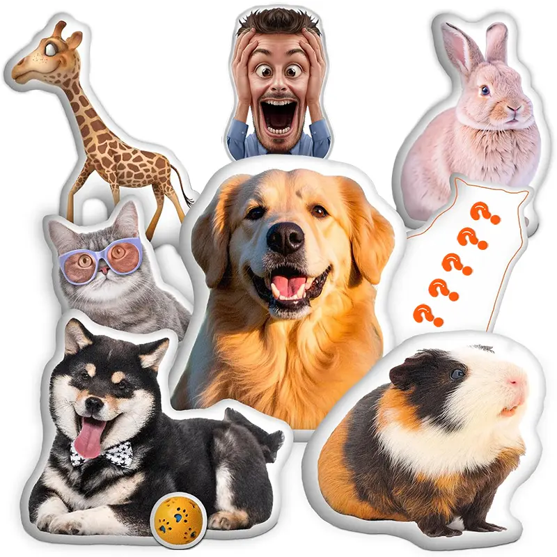custom pet pillow,3D Pillow,animal print pillows,personalized pillow, Double-sided thermal transfer technology
