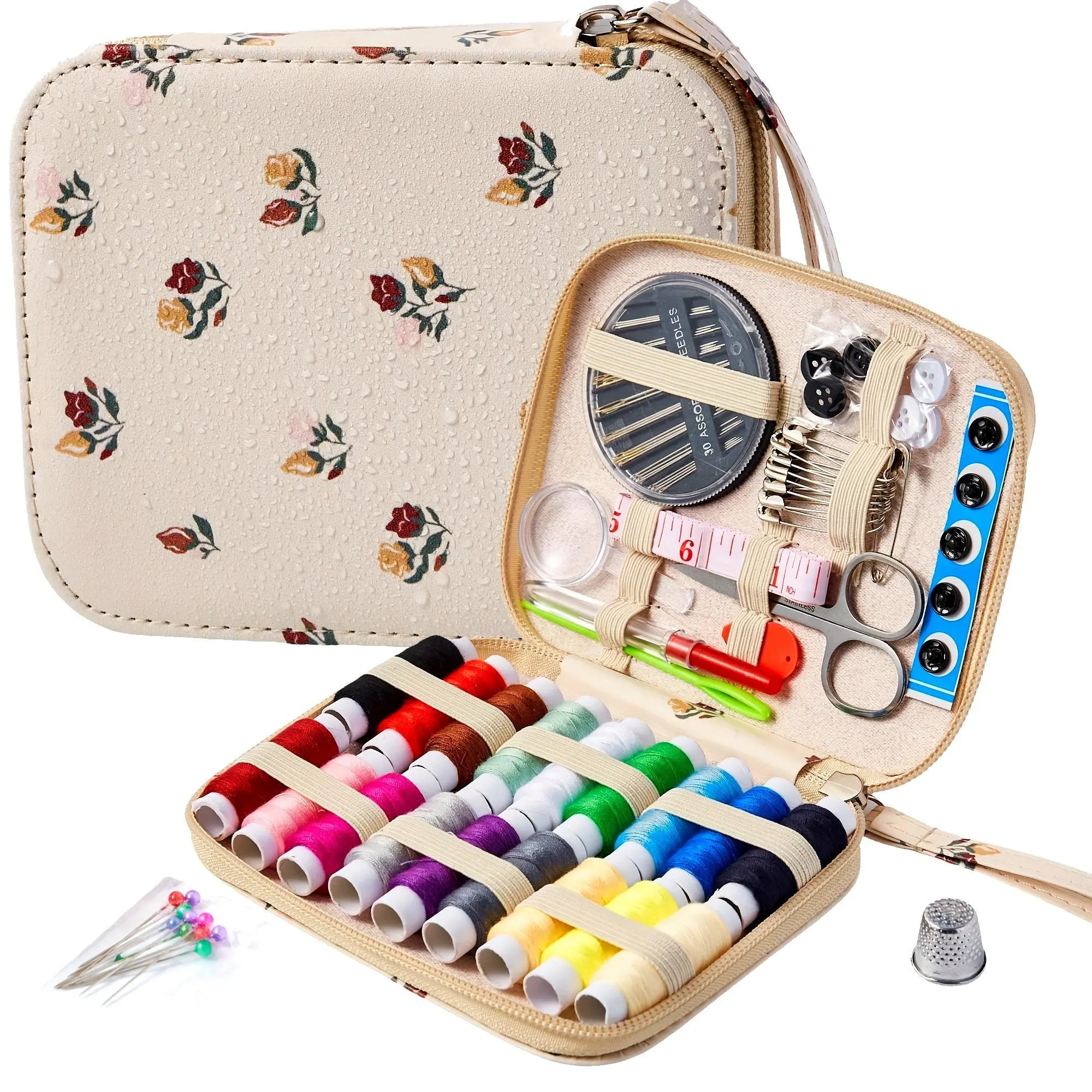 86pcs Sewing Kit - Basic Needle and Thread Kit for Adults, Beginner, Home, Travel, Emergency, Sewing Supplies Crafts, Sewing Kit For Beginners - Including Scissors, Measure Tape, Needle Threader and More Sewing Tools