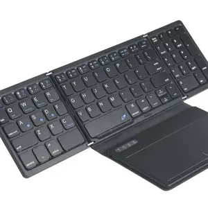 Foldable Wireless Touch Keyboard Portable Three-System Bluetooth Keyboard with Numeric Keypad and Touchpad Universal