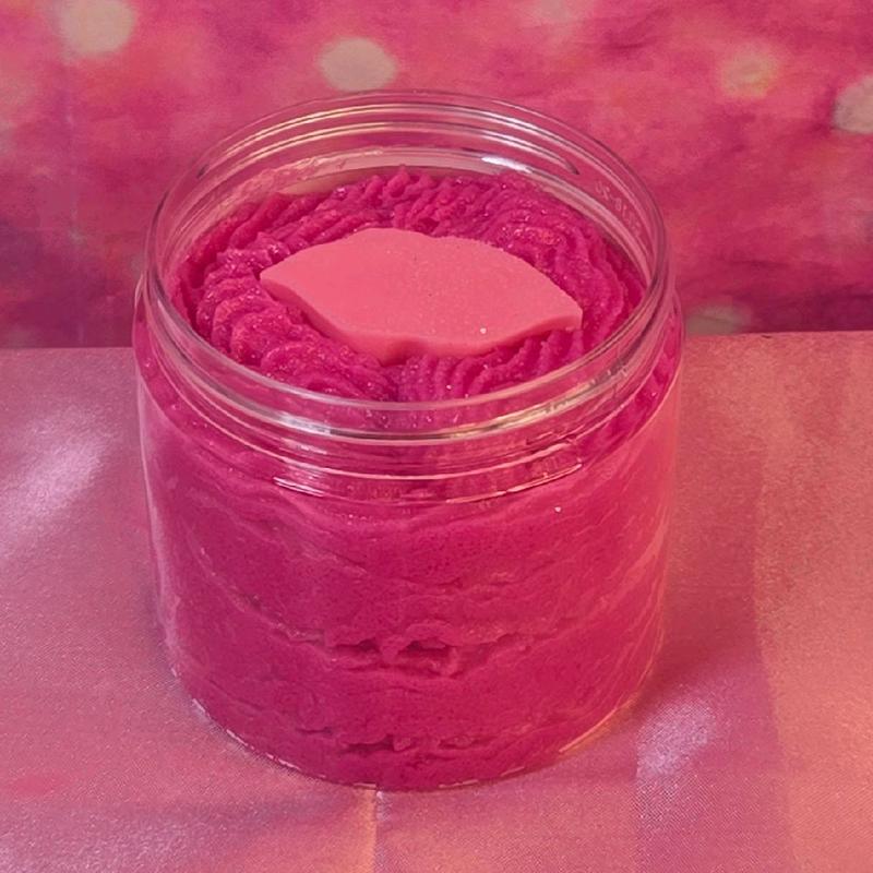 Loveberry Crush Whipped Foaming Sugar Scrub. Exfoliating Body Wash & Scrub. All Natural Shea Butter Whipped Soap/Shaving Cream handmade gentle creamy Smooth Exfoliate Moisturizing