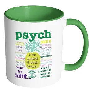 Coffee Mug Psych, Heard Both Ways Cup,  Movie Fan Coffee Mugs Saying
