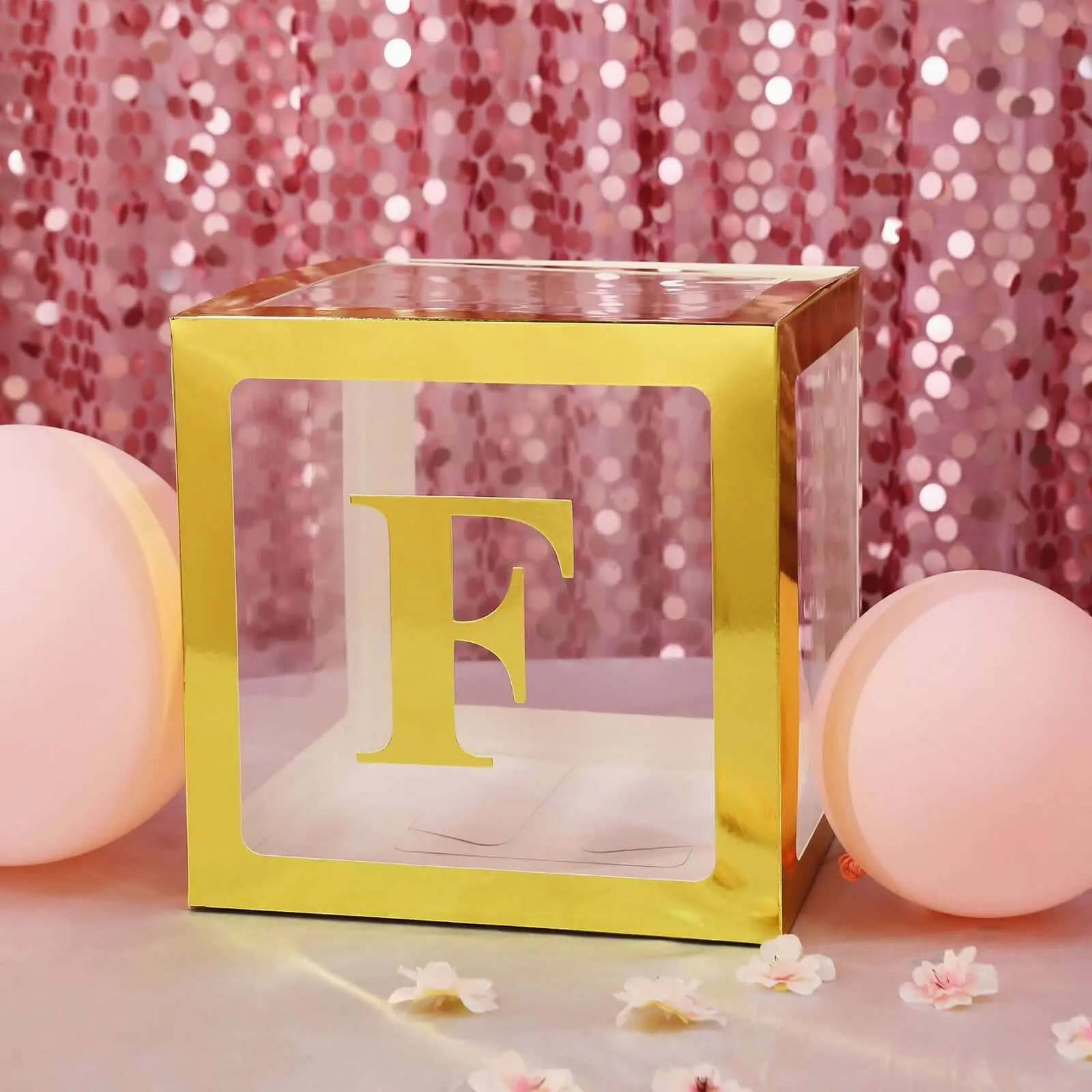 5" Custom Alphabet "F" Design Gold Stick-On Decorative Letters 4-Pack Stickers Banner for DIY Party Decor, Home Party Decorations, Banners and Signs Customize