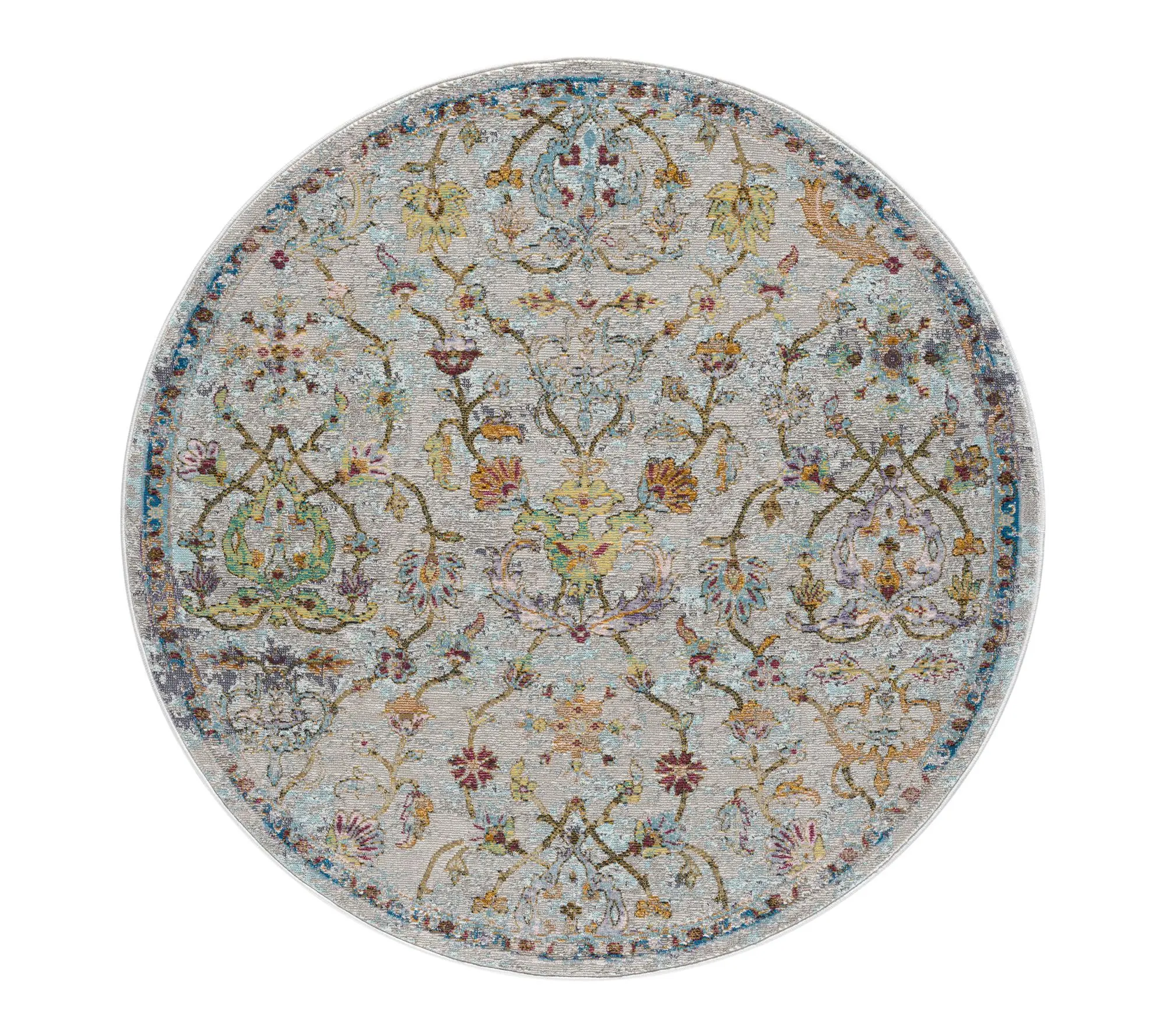 Ox Bay Farmhouse Green/Multi Floral Indoor AreaRug, 7'6"x7'6"