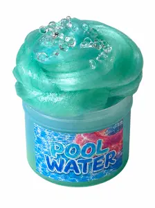 Clear Slime, Aqua Pool Water Themed Slime with Bubble Pops, Chlorine Water Inspired Texture for Tropical Pool Days, Waikiki Beach Summer Fun