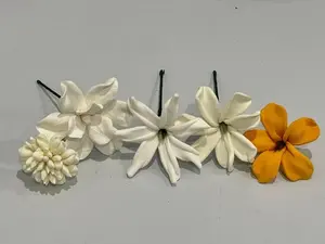 Flower Hair Pick Set - 5pc Set with Assorted Flowers and Hair Accessories