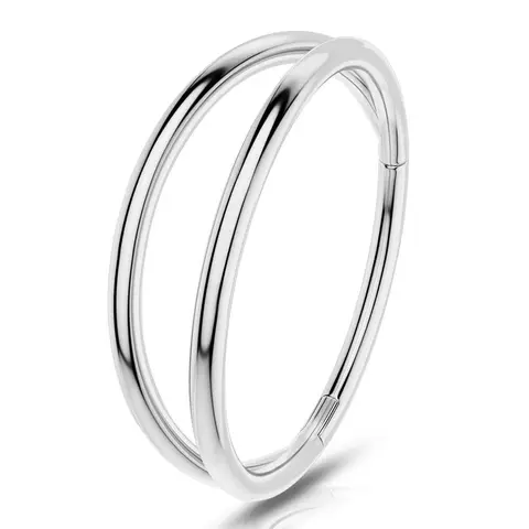 Oufer 18G Hinge Nose Ring Piercing Jewelry - 316L Stainless Steel Double Hoop Segment Hoops, 8mm, 1.0mm Nose Jewelry