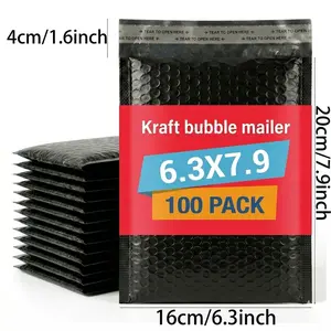 50/100 Pcs 6.3x7.9 Inch Compact-Sized Bubble Mailers - Heavy Duty Padded Mailing Envelopes with Self-Sealing Strip, Waterproof Poly Bags for Small Item Shipping & Daily Packaging