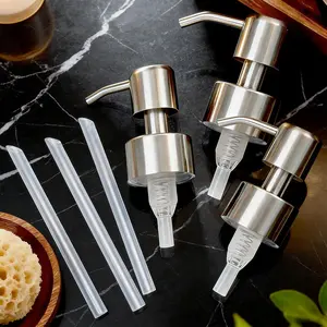 3/4pcs Soap Dispenser Pump Head Replacement Spare for Standard 28/400, Stainless Steel Pump Head Soap Dispenser