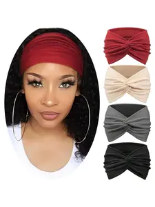 Solid Color Hair Band, Boho Style Hair Accessories for Women & Girls, Minimalist Headwear Suitable for Thick Hair, Goddess Headband