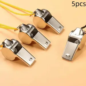 5pcs Durable Material, Loud and Clear Sound, with Carry Strap, Ideal for Sports Referees, Outdoor Rescue, Easy to Transport