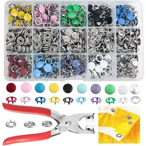 800Pcs Metal Snaps Buttons with Fastener Pliers Press Tool Kit Perfect for DIY Crafts Clothes Hats and Sewing,Snap Button Fasteners Kit for Clothing Sewing