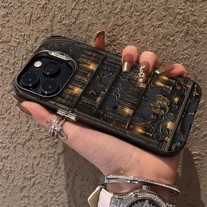 Retro book shelf02 Pattern Acrylic TPU mobile phone case applicable for iPhone 16ProMax 15 14 13 12 11 Plus cases durable shockproof protection urban sophisticated phone case cute nic natalie reynolds mosnovo  protective case